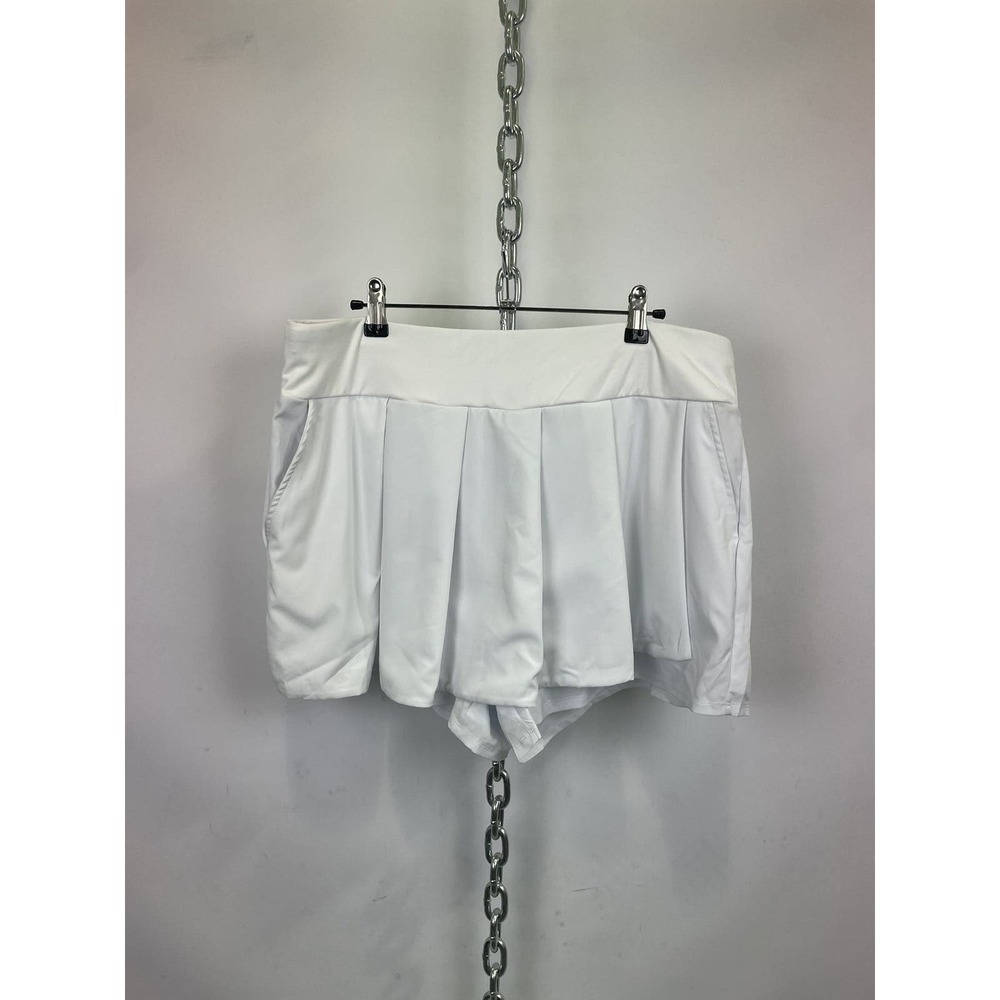NWT Fabletics White‎ Pleated Mini Tennis Skirt Size XXL
